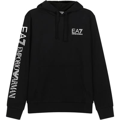 Emporio Armani EA7 Zijmouw Letterprint Lange Mouwen Hoodie Heren sweatshirt Zwart 8NPM18-PJ05Z-0203 L gray
