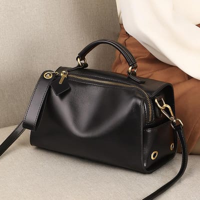 Nieuwe Dames Tas van Echt Leer Herfst en Winter Crossbody Tas High-end Boston Kussen Tas Handtas gray
