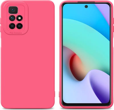 Cadorabo Hoesje geschikt voor Xiaomi RedMi 10 in FLUID ROOD - Beschermhoes gemaakt van flexibel TPU silicone Cover Fluid Case