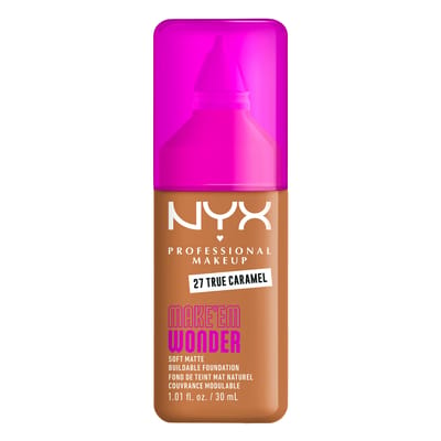 NYX Professional Make Up Make 'EM Wonder Foundation - Zachte matte finish - Met huidverzorgende hyaluronzuur - True Caramel