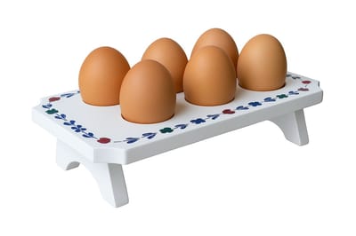 Boerenbont eierrekje voor 6 eieren-wit