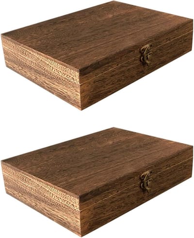 Opbergdoos Set - Sieradenkistje Organizer - Sieraden Opbergen - Afsluitbaar Stofvrij - 26x20x6 cm - Houtkleur