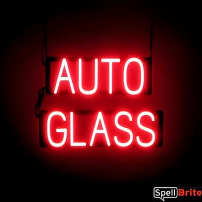 AUTO GLASS - Lichtreclame Neon LED bord verlicht | SpellBrite | 53 x 38 cm | 6 Dimstanden - 8 Lichtanimaties | Reclamebord neon verlichting