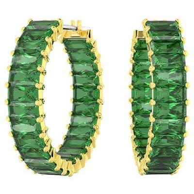 Swarovski Matrix Grote Rechthoekige Geslepen Vergulde Oorbellen Damesoorbellen Groen 5658651 Box (Random Color) beige