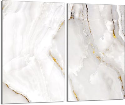 TMK ArtDeko Marmur - Beschermende Glazen Plaat - 2x 30x 52cm - Veelzijdig - Hygienisch - Model Marmur