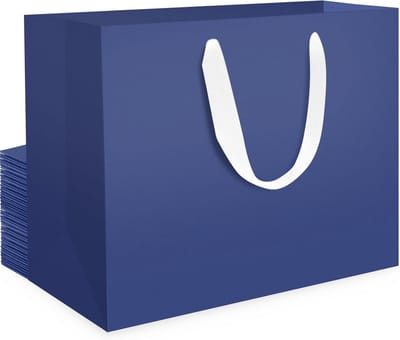 Extra grote cadeauzakken in donkerblauw - 20 stuks - 40x15x30 cm - Perfect voor verjaardagen, bruiloften en feesten - Stevig 230GSM papier