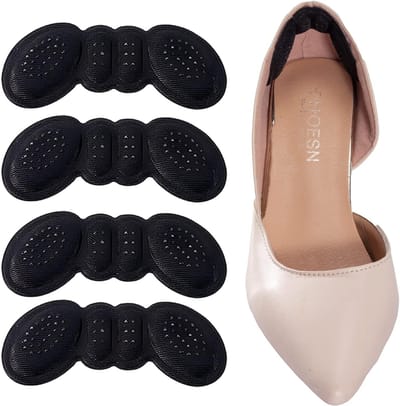 Daity Schoenhakkussentjes - antislip schoenhakkussentjes - geschikt voor dames- en herenschoenen. Hakkussentjes ter voorkoming van wrijving en blaren (zwart 2 paar)