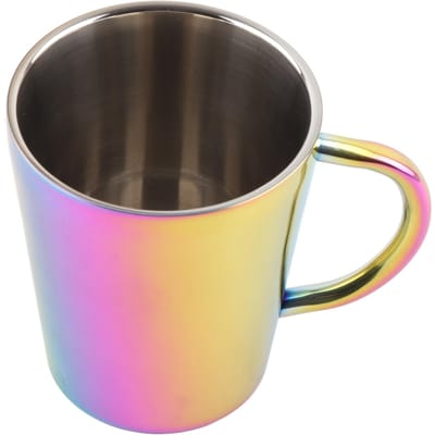300ml Dubbellaagse Waterbeker met Handvat Roestvrij Staal Koffie Geïsoleerde Mok voor ThuisRood