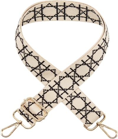 Verstelbare Geometrische Schouderband voor Handtassen met Lange Strap, Retro Crossbody Tasriem en Gitaarstijl Portemonnee Bandjes