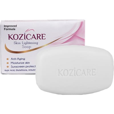 Kozicare Kojic Acid Zeep & Glutathion Zeep | Baden | Bad voor Mannen & Vrouwen | voor Bad | Hydrateert Huid | Vervaagt Donkere Vlekken | Milde Peeling - 75 white