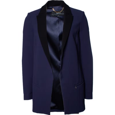Elisabetta Franchi, Blauwe blazer met zwarte revers