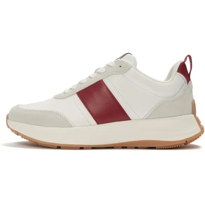 FitFlop FitFlop F-Mode Flow Sneaker - Leather & Suede Mix WIT - Maat 38