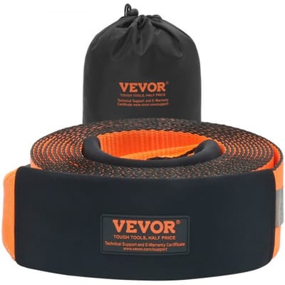 VEVOR Sleepband 101,6 mm x 9,1 m, 21092 kg breeksterkte, drievoudig versterkte lusbanden, off-road slepen en bergen, extreme weersbestendigheid, beschermhoezen en opbergtas