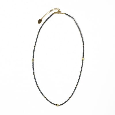 CO88 Collection 8CN-26347 Kralenketting met Miyuki Kralen - Petrol - 40+5cm - Goudkleurig Slot