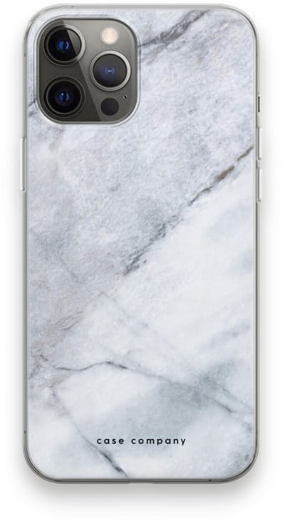 Case Company® - Hoesje geschikt voor iPhone 12 Pro Max hoesje - Witte marmer - Soft Cover Telefoonhoesje - Bescherming aan alle Kanten en Schermrand
