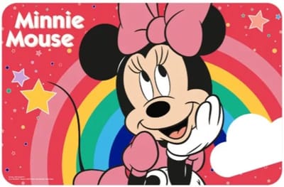 Minnie Mouse regenboog en sterren placemat - onderlegger 43 x 28 cm multicolor