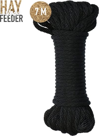 Excellent Hay Slowfeeder Net Ophang Touw – 7 meter - Geschikt voor de Hay Slow Feeder – Montage materiaal – Stevig sluittouw – Zwart