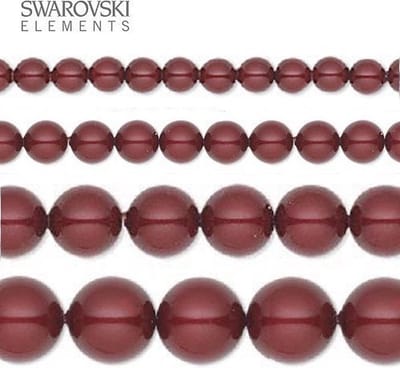 Swarovski Elements, 100 stuks Swarovski Parels, 4mm, bordeaux (5810)