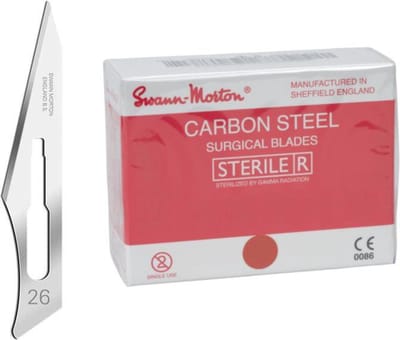 Swann Morton mesjes steriel 26 Swann Morton - RVS - Past op houder nummer 4 - Nummer 26