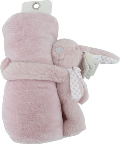 Knuffelzacht babydekentje - deken baby en peuter 100 x75 cm – Kraamcadeau - Zacht dekentje met schattig konijntje – Teddy deken - Roze - Baby geschenkset