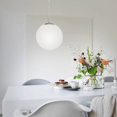 Paul Neuhaus Bolo hanglamp, glazen kap, Ø 25 cm