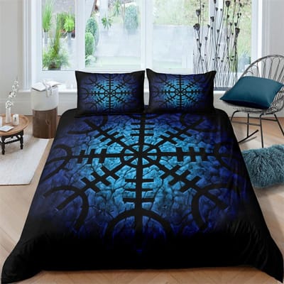 Viking Noord-Germaanse Cultuur Wolf Keltische Beddengoed Collectie Jongens Meisjes Twin Queen Size Dekbedovertrek Kussensloop Bed Kinderen Volwassene AU Single(140x210cm)