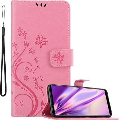 Cadorabo Hoesje geschikt voor Sony Xperia PRO-I in BLOEMEN TURKOOIS - Beschermhoes in bloemmotief met magnetische sluiting, standfunctie en kaartsleuven Book Case Cover Etui