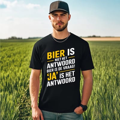 AGRIFANS® Bier is Niet het Antwoord - Heren T-shirt - S