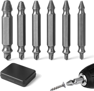 Schroefverwijderaars Set - Gereedschap Set - Beschadigde Schroeven Verwijderen - Hoge Hardheid HSS 6542 - 6 Stuks - Zilverkleurig