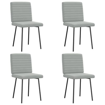 vidaXL - Eetkamerstoelen - 4 - st - fluweel - lichtgrijs