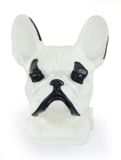 Franse Bulldog urn en tuinbeeld - grote hondenkop voor asverwerking
