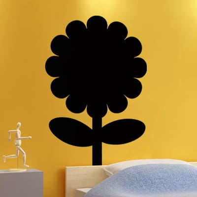 Schoolbordsticker - uitwisbare zelfklevende muurstickers - Zonnebloemdesign - 100x70cm