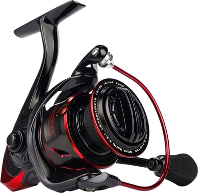 HOB Vismolen 1000 - Vissen - Hengel - Karpervissen - Molen - Vrijloopmolen - Zwart/Rood – Spinning Visreel – 15 Kg Slipkracht – 10+1 RVS Lagers – 5.2:1 Overbrenging – Zoet & Zoutwater