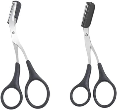 Zwarte Wenkbrauw Trimmer Schaar Set - Comfortabele Vinger Grips voor Perfecte Wenkbrauwvorm
