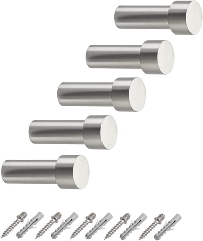 5 stuks SOTECH kapstokhaken Tuula II RVS geborsteld lengte: 50 mm incl. bevestigingsset