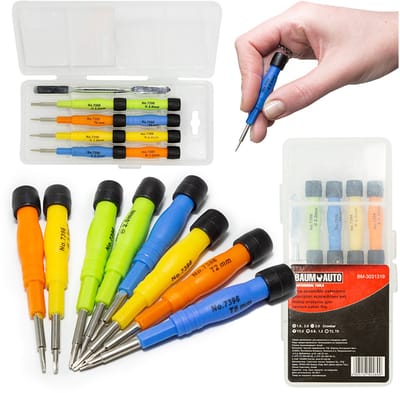 BaumAuto BM-3031319 - Precisieschroevendraaierset - Magnetisch - 9 Stuks - Comfortabel Handvat