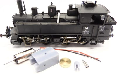 micromotor HR028C motor ombouwset voor Roco BR 98.7, Bay. BB II, Mallet, Werklok VOEST, u.a.