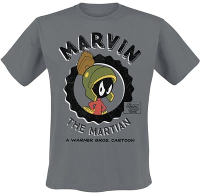 Looney Tunes Marvin The Martian Heren T-shirt - donkergrijs - S