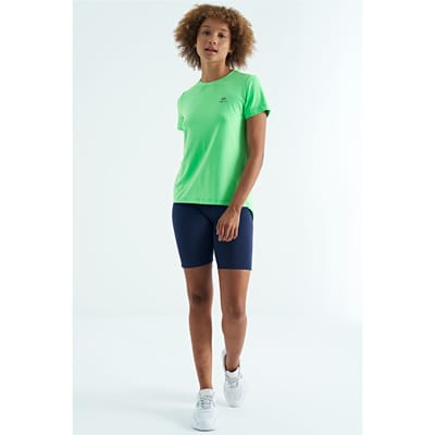 Dames ontspannen T-shirt met ronde hals en zijsplitten