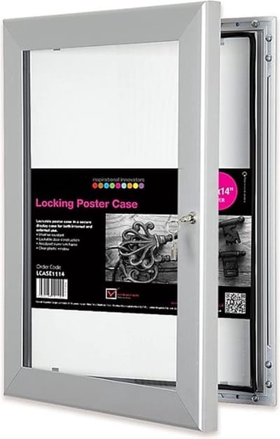 Aluanz Postervitrine A1 – Waterdichte Buitenvitrine – Afsluitbare Wandvitrine met 2 Sloten – Aluminium – Binnen & Buiten – 59,4 x 84 cm