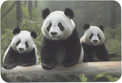 Panda Badmat - Sneldrogend Tapijt - Badkamer Gebruik - Super Absorberend - 60 x 40 cm - Wit