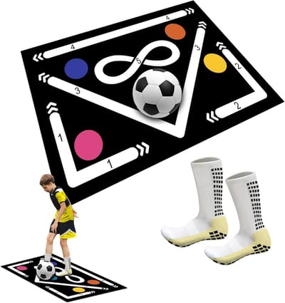 Voetbaltrainingsmat - Balbeheersing mat - Voetbal oefenen - Stille schokabsorptie - Niet gespecificeerd - Zwart