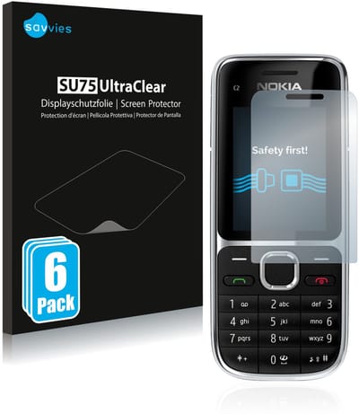 Savvies - Screenprotector voor Nokia C2-01 - Folie Beschermfolie transparant 6 Stuks