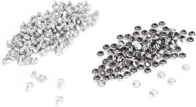 Rivets van 6mm voor Leren Riemen en Handtassen - 100 Stuks Kristal en Diamant Tip Decoratie in Zilver