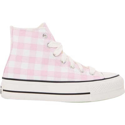 Converse Chuck Classic-sneakers met ginghamruit voor dames, hoog model (Roze)