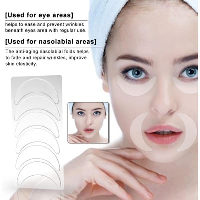 6 Stuks Anti-rimpel Gezichtspads Set Herbruikbaar Medische Kwaliteit Siliconen Nasolabiale Plooien Anti-aging Masker white