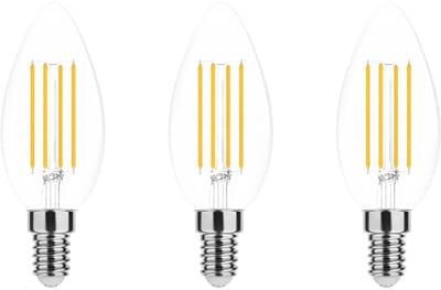 Modee E14 LED Lamp Dimbaar 7W - 806lm - 2700K - Warm Wit - LED Filament Kaarslamp B35 - Vervangt 50W Halogeen Gloeilamp - 3 stuks