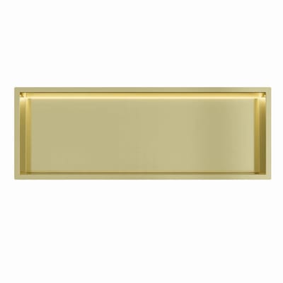 Mat goud RVS Inbouwnis 30x90x7cm met RGB verlichting