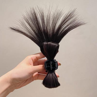 Vrouwen Haar Pruik Klauw Luie Hoofd Krab Klem Vangclip Hoge Paardenstaart Haaraccessoires zwart/bruin