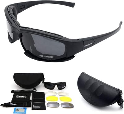 VT Goods - Gepolariseerde Lensbril - Sport Zonnebril - 4 Verwisselbare Lenzen - Zwart - Outdoor Bril - Geschikt voor Fietsen, Hardlopen en Skiën